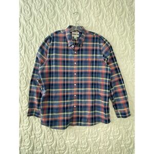 Goodthreads Button Down Shirt Multi Color Plaid Men XXL Long Sleeve 100% Cotton